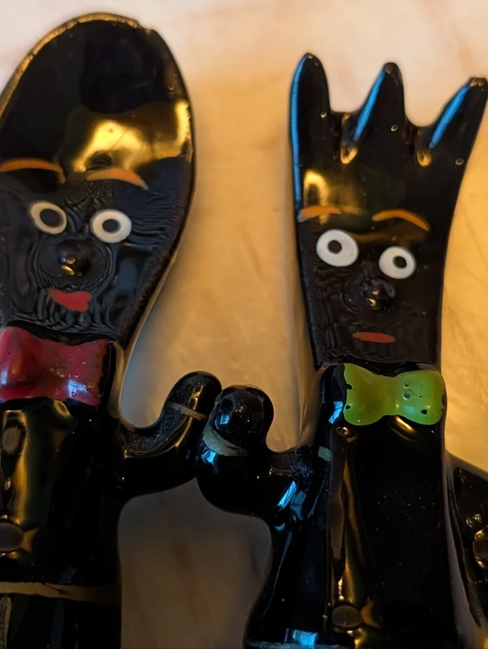 1950's vintage ANTHROPOMORPHIC FORK SPOON salt and pepper shaker set